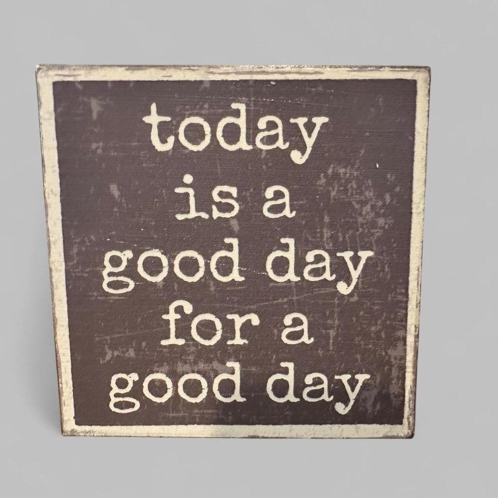 Inspirational Wall Sign 6”x6” Brown Cream